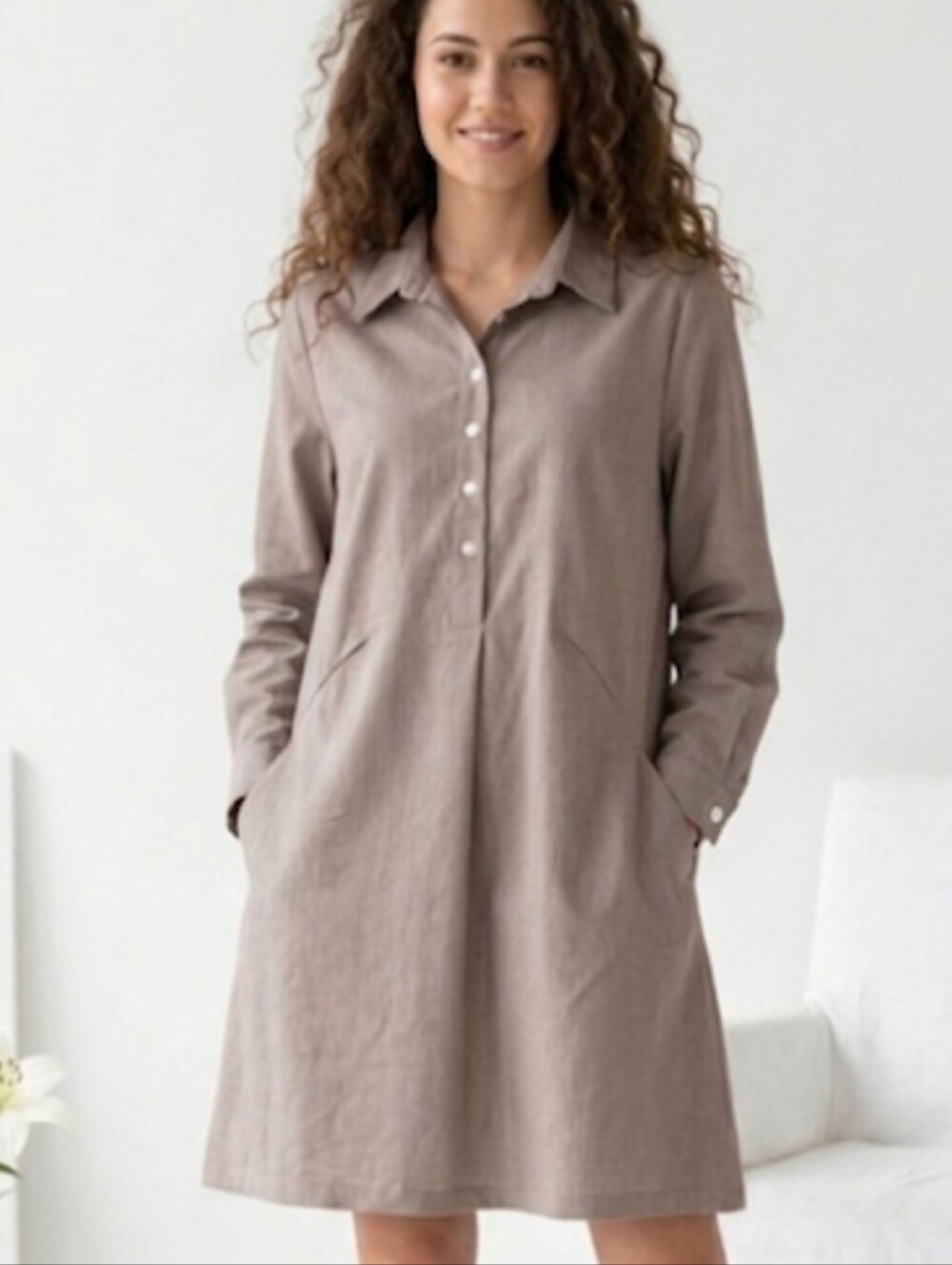 Inae Collection Cotton Blend Dress Minimalist Lagenlook